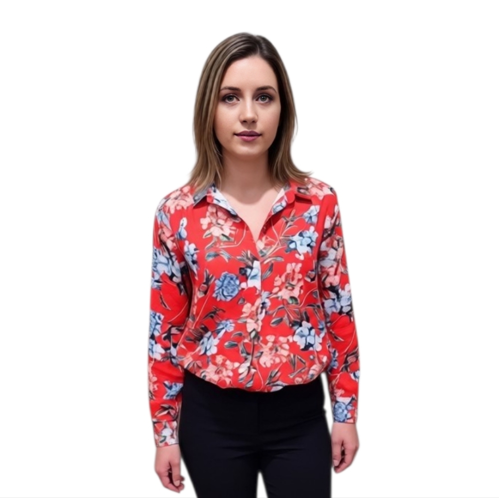 H&M Silk Flower Printed blouse Size 8
